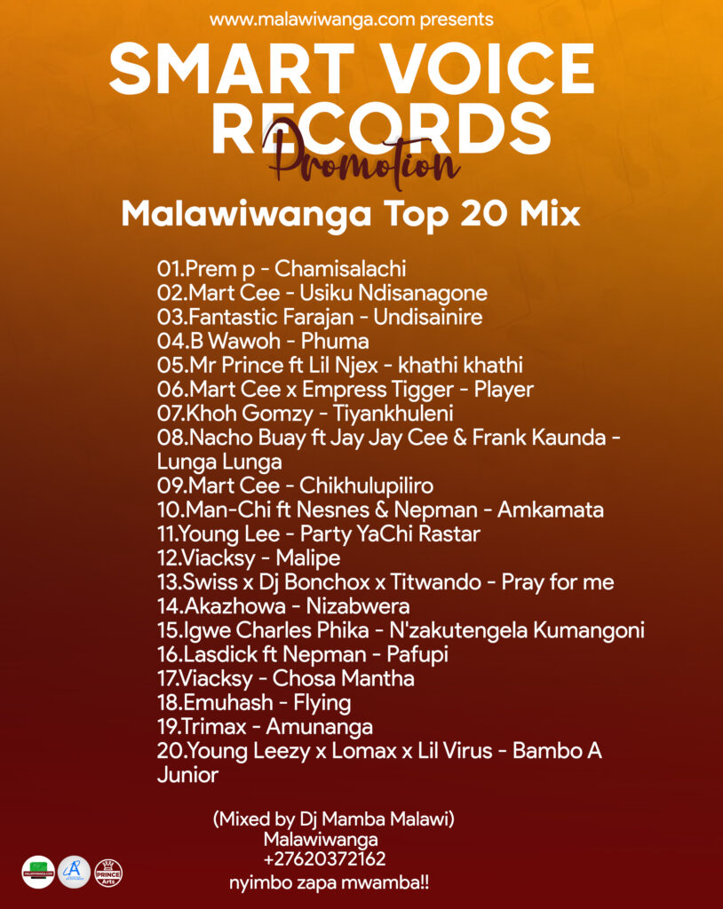 ##SMART VOICE RECORDS PROMOTION || MALAWIWANGA TOP 20  (MIXED BY DJ MAMBA MALAWI) MIXTAPE